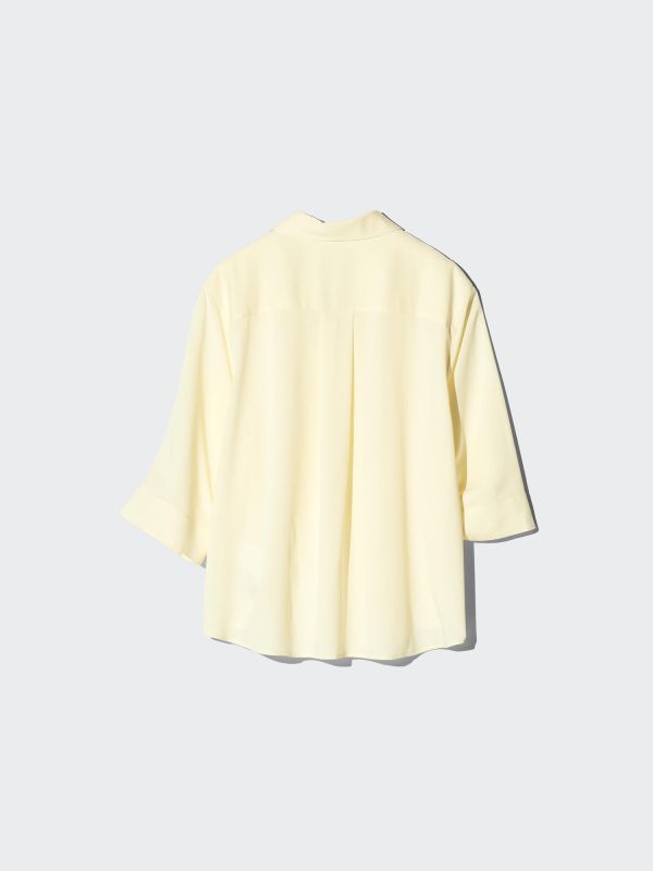 Rayon Skipper Collar Blouse | 3/4 Sleeve