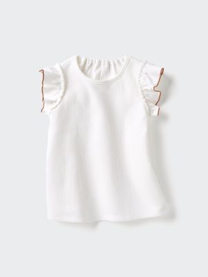 Baby AIRism Cotton Crew Neck T-Shirt | Frilled