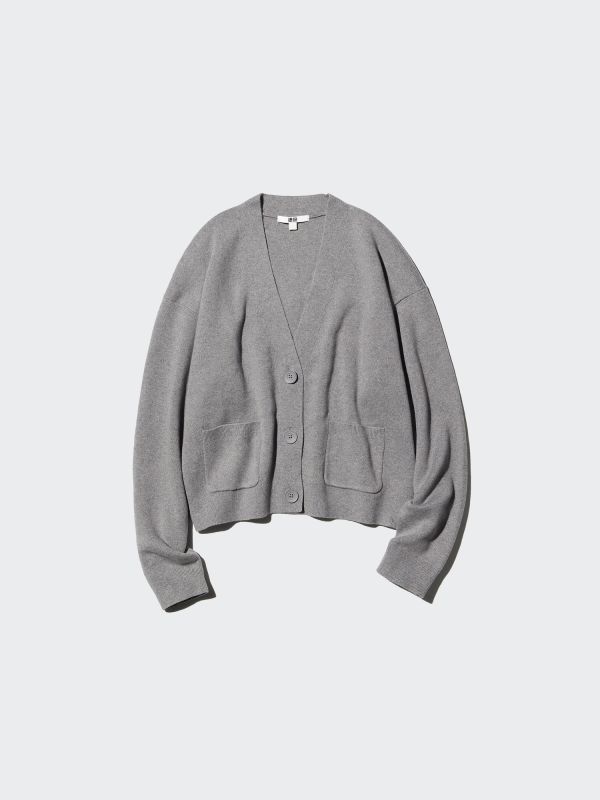 Smooth Cotton V-Neck Cardigan