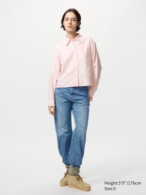 Oxford Boxy Cropped Shirt | Striped