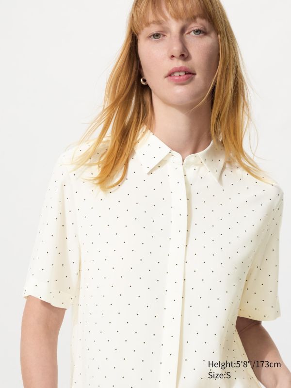 Rayon Short Sleeve Blouse | Dot