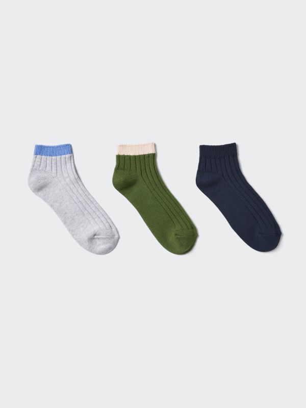 Ribbed Short Socks | 3 Pairs | Striped