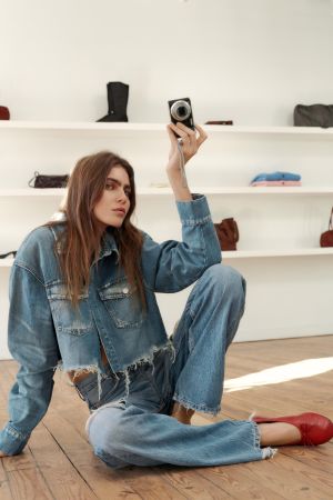 TRF CROP DENIM OVERSHIRT