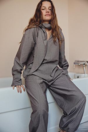 STRIPED SHIRT WITH BOW