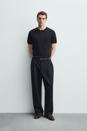 VISCOSE BLEND KNIT T-SHIRT