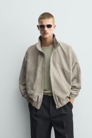 RELAXED FIT SUEDE LEATHER JACKET