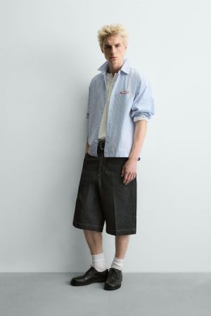 RELAXED FIT DENIM JORTS