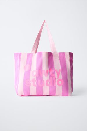 PRINT AND TEXT TOTE BAG