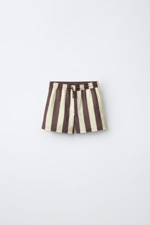 6-14 YEARS/ STRIPED SWIM SHORTS