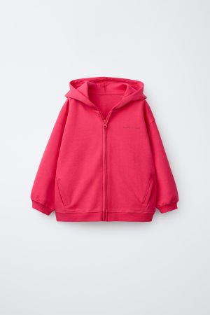 INTERLOCK ZIP SWEATSHIRT WITH RAISED TEXT