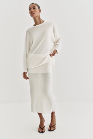 FINE KNIT MIDI SKIRT