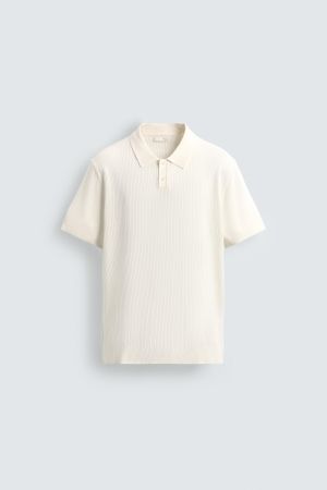 RIBBED KNIT POLO SHIRT
