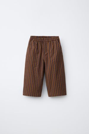 STRIPED SEERSUCKER BALLOON PANTS