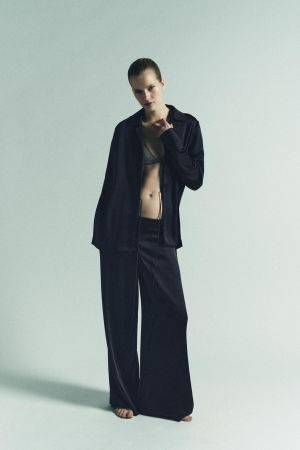 SATIN EFFECT TIE SHIRT