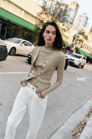 CONTRAST RIB CARDIGAN