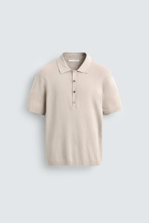 COTTON BLEND KNIT POLO SHIRT