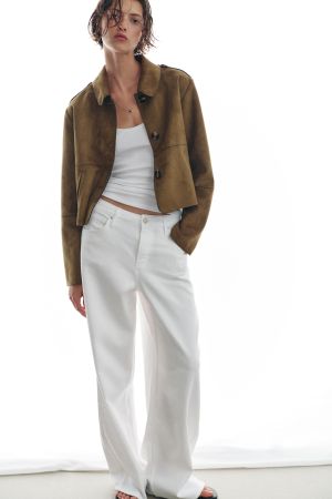 CROPPED FAUX SUEDE JACKET