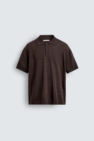 LINEN BLEND KNIT POLO SHIRT