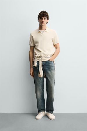 KNIT TEXTURED POLO SHIRT