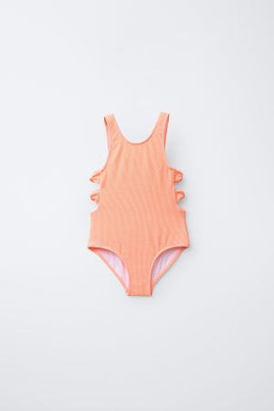 AGES 6-14 / CUT-OUT BOW ONE-PIECE SWIMSUIT