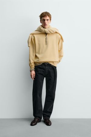 AARON LEVINE X ZARA QUARTER-ZIP SWEATSHIRT WITH TAPE DETAIL