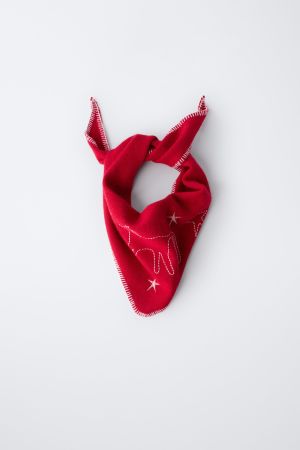 EMBROIDERED KNIT BANDANA