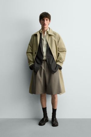 100% WOOL PLEATED SHORTS