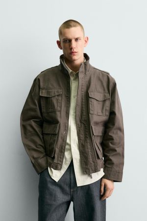 BOXY FIT COTTON CANVAS JACKET