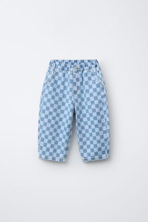 CHECKERBOARD BALLOON JEANS