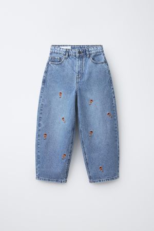 EMBROIDERED BALLOON JEANS