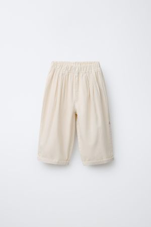 CANVAS BALLOON PANTS WITH LABEL