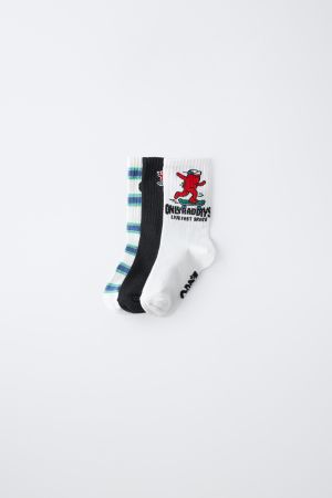 THREE-PACK OF SOCKS WITH LOGO PRINT