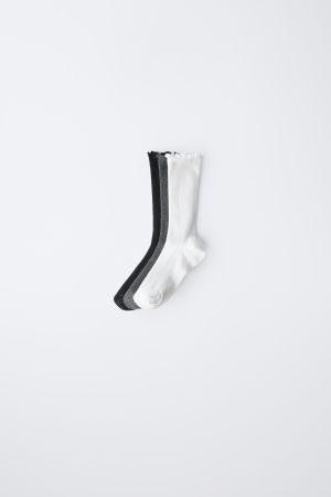 THREE-PACK OF TERRY CLOTH MID-CALF SOCKS