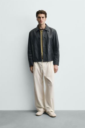 RELAXED FIT LEATHER JACKET