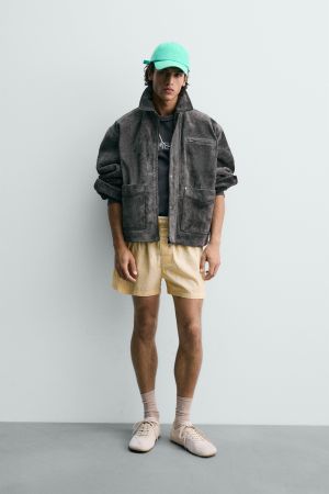 RELAXED FIT SUEDE LEATHER JACKET