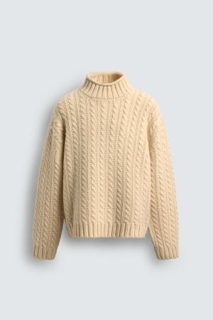 WOOL CABLE KNIT JUMPER AARON LEVINE X ZARA