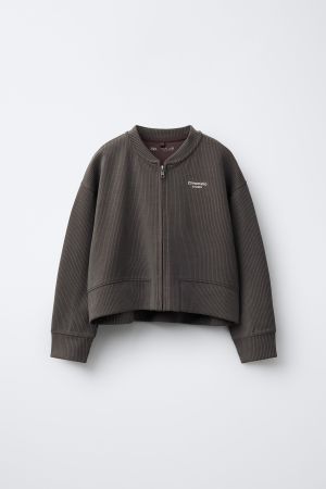 RIBBED BOMBER JACKET WITH MODAL