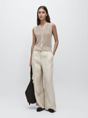 Knit vest with a high neck