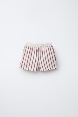 6-14 YEARS/ TEXTURED STRIPE SWIM SHORTS