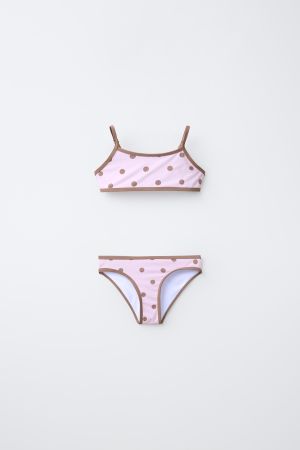 6-14 YEARS / POLKA DOT BIKINI WITH CONTRAST PIPING