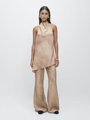 Worn effect halter top