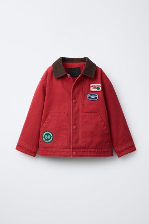 CONTRAST COLLAR PATCH JACKET
