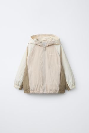 LIGHTWEIGHT COLORBLOCK WATER REPELLENT RAINCOAT