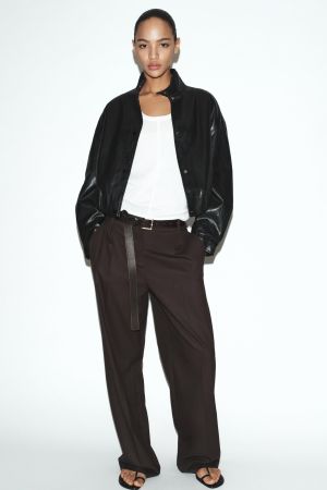 FAUX LEATHER PADDED BOMBER JACKET