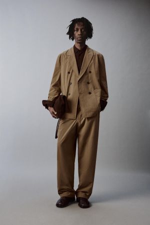 RELAXED FIT DOUBLE BREASTED SUIT JACKET