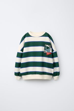 STRIPED PATCH SWEATSHIRT