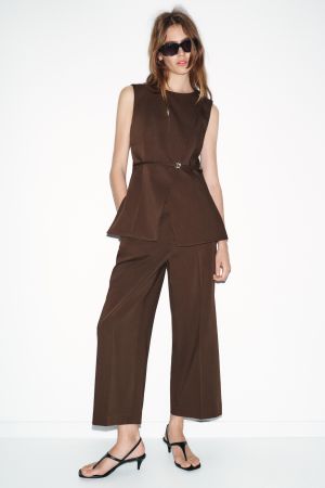 HIGH-WAISTED STRAIGHT LEG SET PANTS