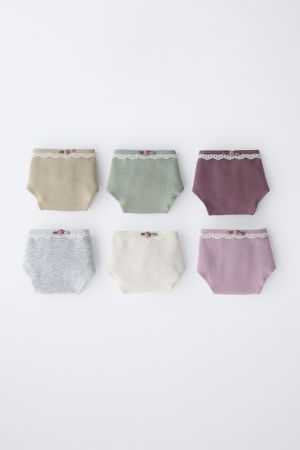 AGES 6-14 / SIX-PACK OF LACE UNDERWEAR
