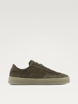 Split suede leather trainers